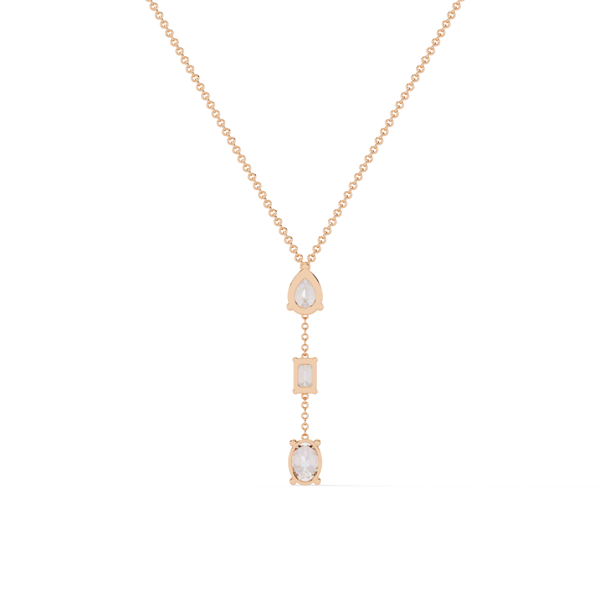 Solitairekart 1.54ct Triad Natural Diamond Y-Pendant-H Color, VS1 Clarity | SOLITAIREKART
